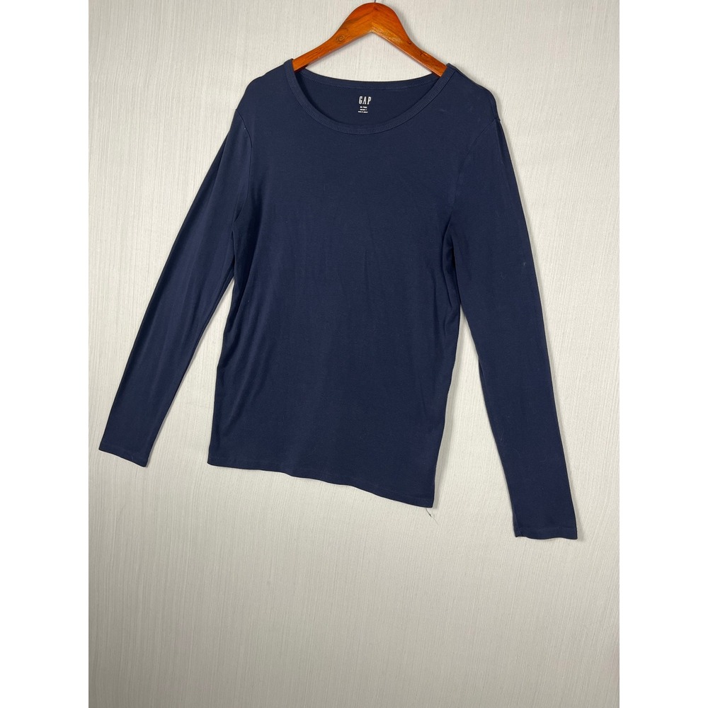 Gap Modern Tee Long Sleeve Womens XL Tall Navy Crew Neck Supima Cotton Minimal